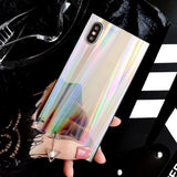 Laser Rainbow Shining Square Phone case